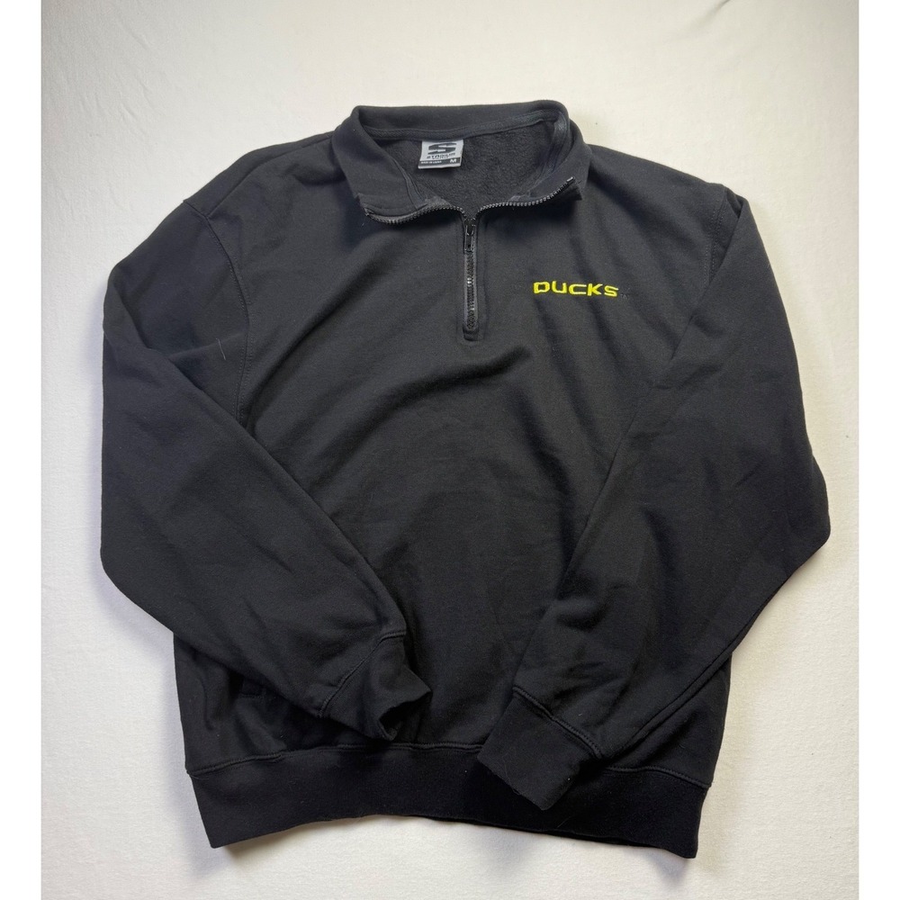 Stadium Athletics Oregon Ducks Quarter Zip Sweatshirt Mens Medium Fleece-2628
